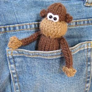 Pocket Monkey toy knitting pattern