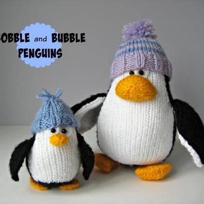 Bobble And Bubble Penguins Toy Knitting Patterns