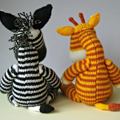 Gerry Giraffe And Ziggy Zebra Toy Knitting..
