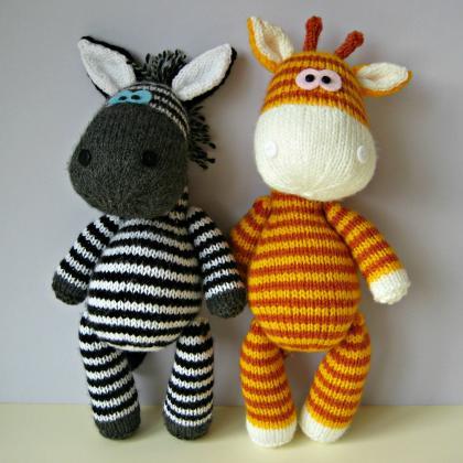 Gerry Giraffe And Ziggy Zebra Toy Knitting..