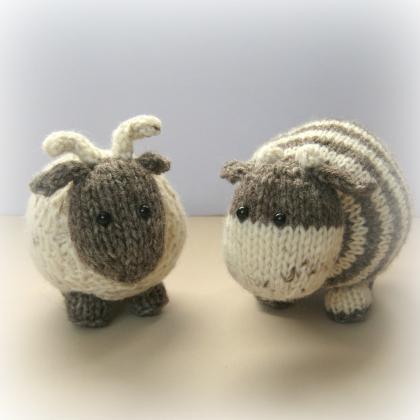 Bramble Goat And Chestnut Cow Toy Knitting..