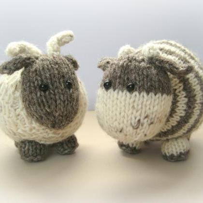 Bramble Goat And Chestnut Cow Toy Knitting..